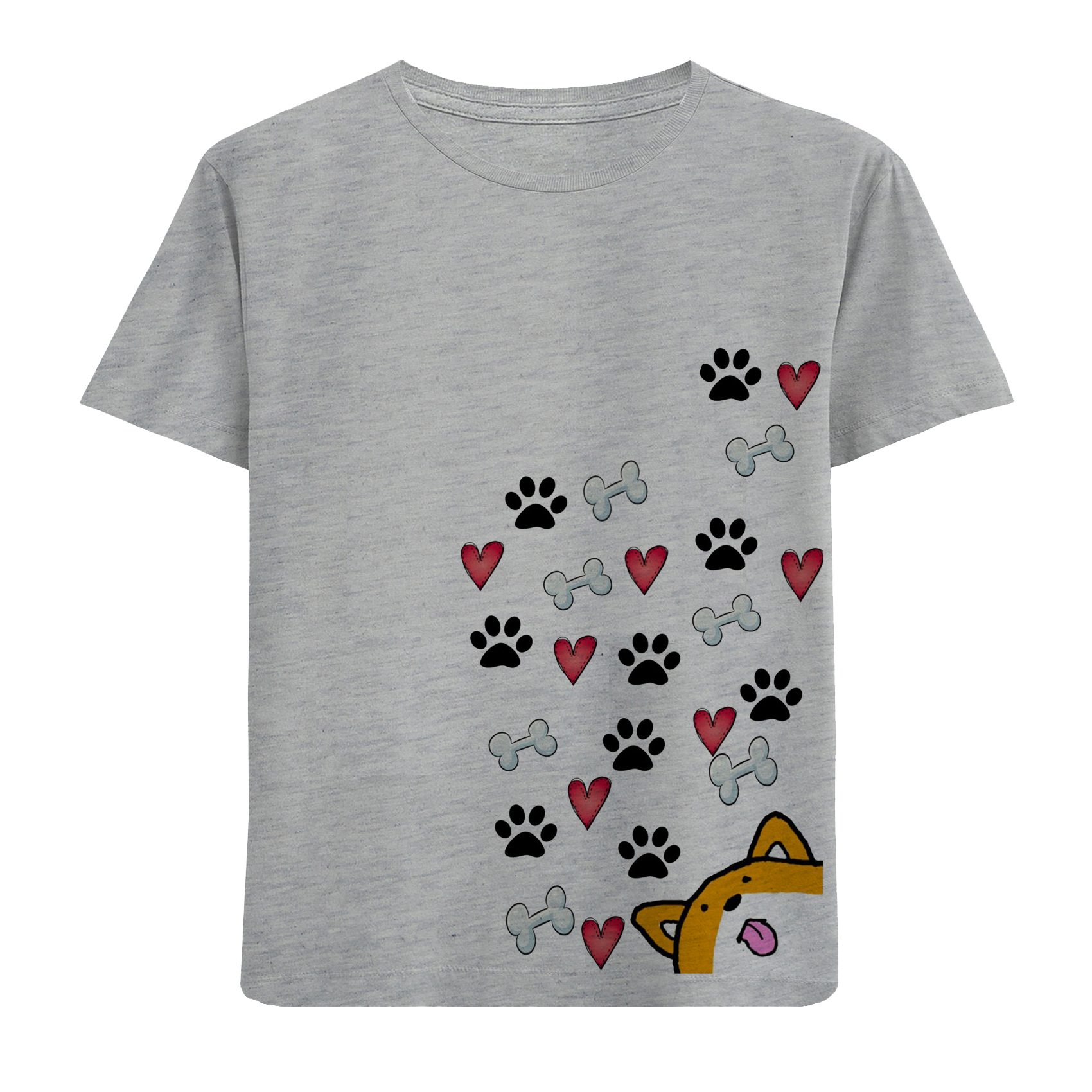 تی شرت آستین کوتاه پسرانه مدل سگ واستخون D407