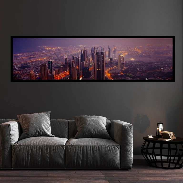 تابلو بکلیت طرح منظره مدرن شهری و برج مدل کشیده B-7443