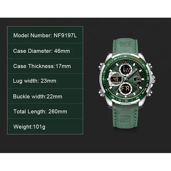 ساعت مچی عقربه‌ای مردانه نیوی فورس مدل NF 9197 SGN