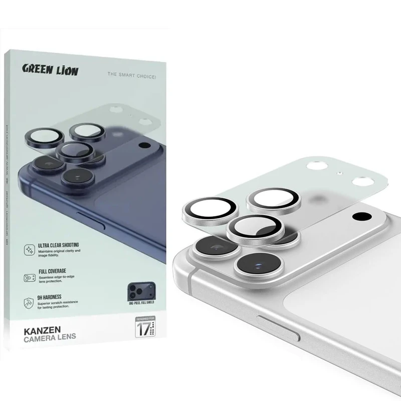 محافظ لنز دوربین گرین لاین مدل Kanzen Clear مناسب برای گوشی موبایل اپل iPhone 17 Pro