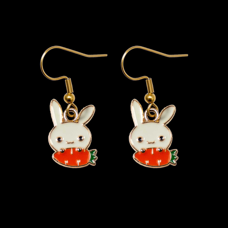 گوشواره دخترانه مدل خرگوش هویج دار