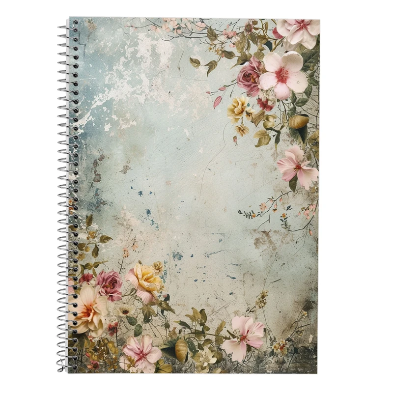 دفتر زبان 50 برگ مدوپد مدل سه خط طرح گل کد DF13360