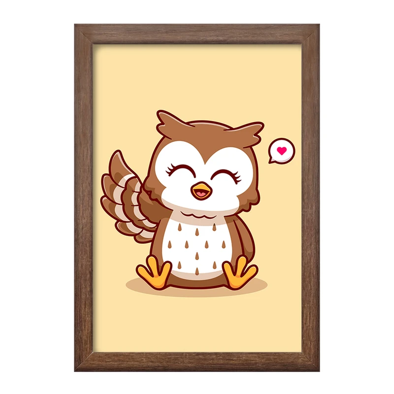 تابلو خندالو طرح حیوانات بامزه جغد کد 29686