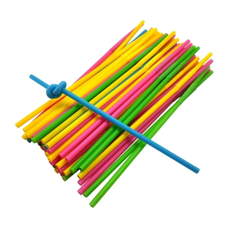 نی نوشیدنی یکبار مصرف مدل فانتزی بسته 100 عددی