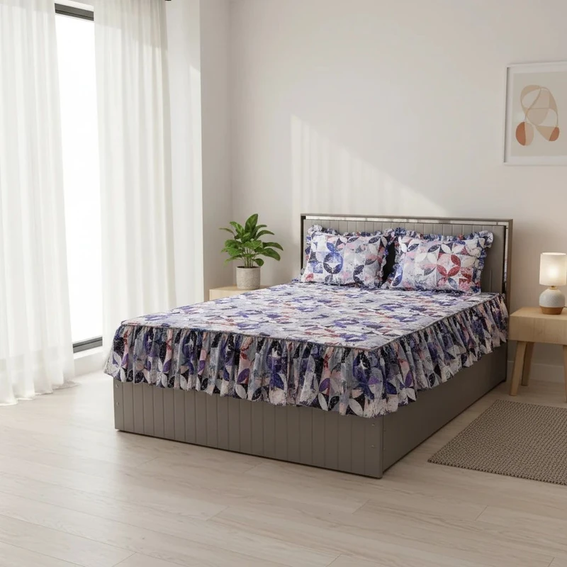 سرویس ملحفه 2 نفر 3 تکه مدل چین دار طرحدار سایز 200*180 سانتی متر