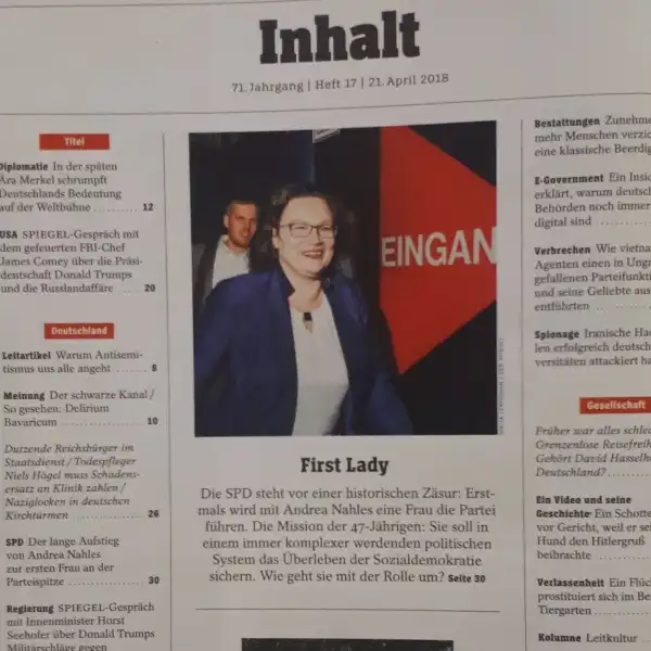 مجله اشپيگل آوريل 2018