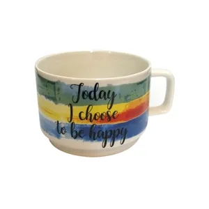 فنجان طرح رنگین کمان مدل Be Happy