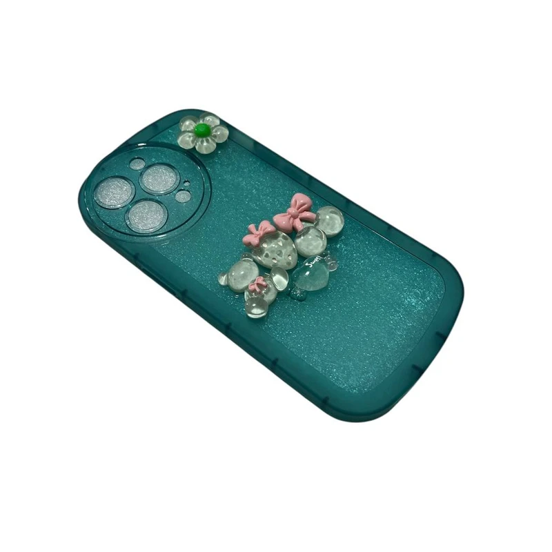 کاور مدل ژله ای طرح خرس و توت فرنگی کد an0113 مناسب برای گوشی موبایل اپل iphone 12