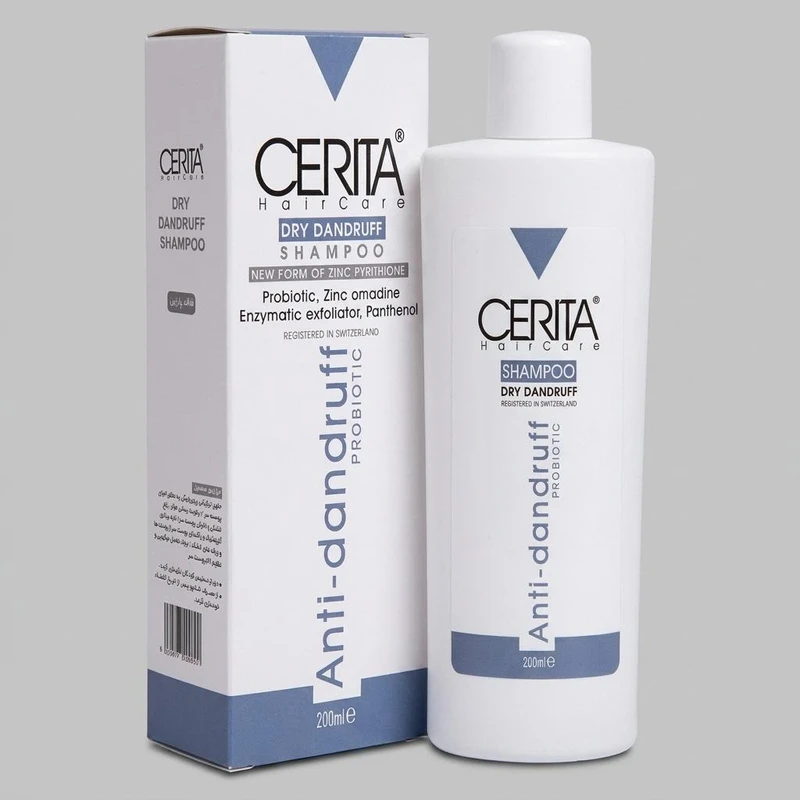 شامپو ضدشوره مو سریتا مخصوص موهای خشک، حجم 200 میلی‌لیتر مدل Dry Dandruff، بدون عصاره، ضد خارش