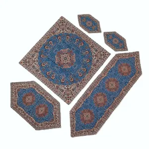 ست پنج تکه رومیزی ترمه طرح نسترن