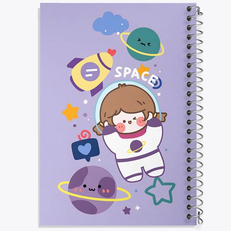 دفتر مشق 50 برگ خندالو طرح دخترانه فضانورد کد N3942