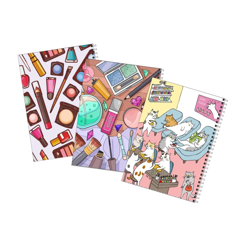 دفتر مشق 80 برگ بامبیلیپ طرح گربه و لوازم آرایش کد 22 مجموعه 3 عددی