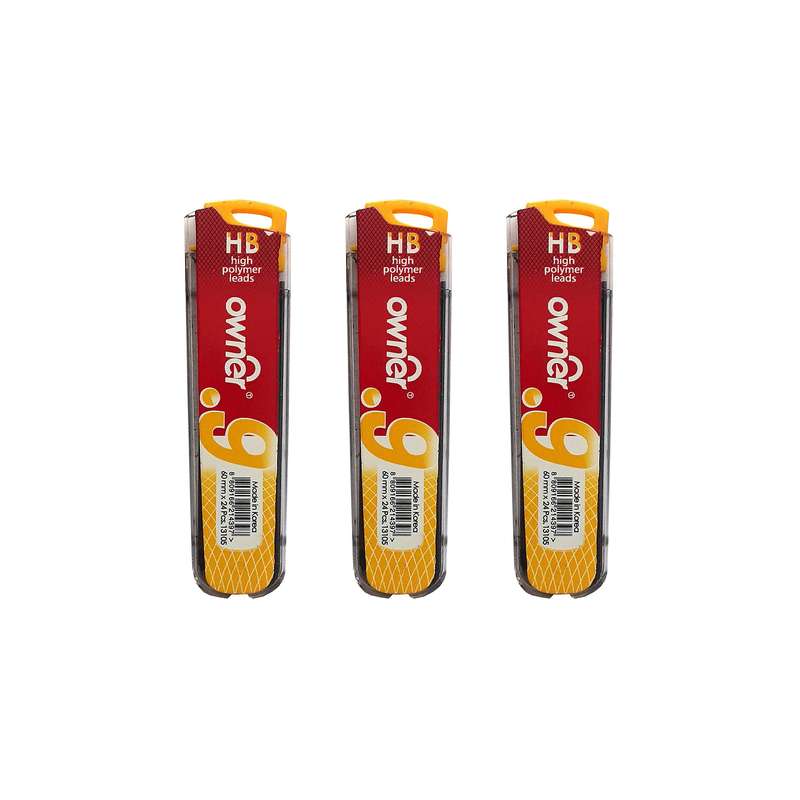 نوک مداد نوکی 0.9 میلیمتری اونر مدل high-polymer طرح HB بسته 3 عددی نوک مداد نوکی 0.9 میلیمتری اونر مدل high-polymer طرح HB بسته 3 عددی