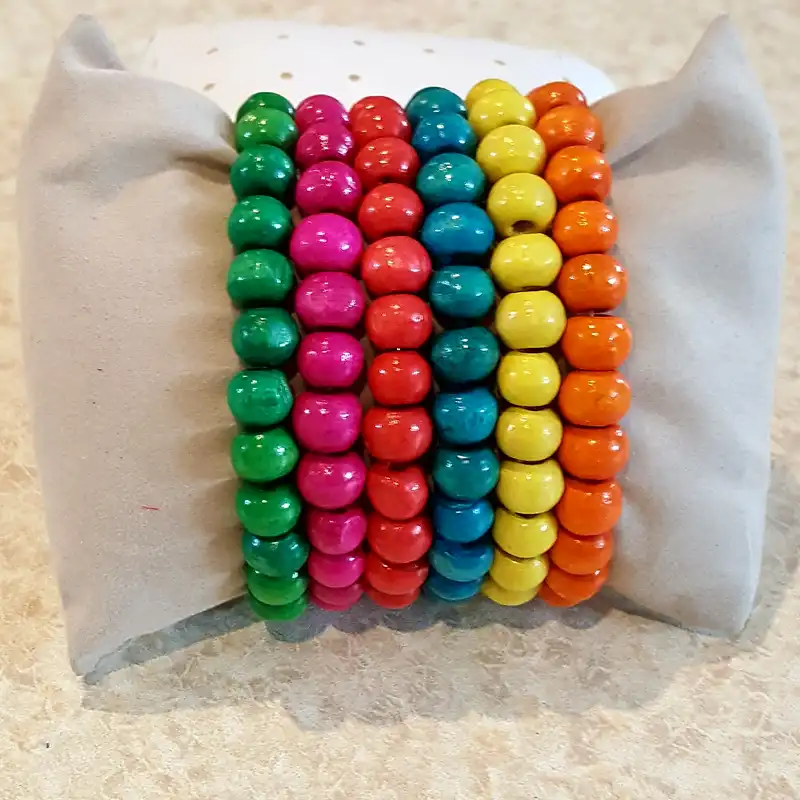 دستبند دخترانه مدل رنگارنگ بسته 6 عددی