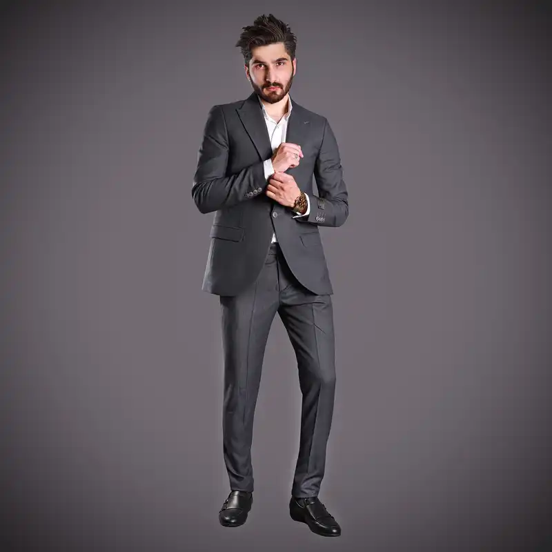 کت و شلوار مردانه مدل SOLG-JO رنگ نوک مدادی