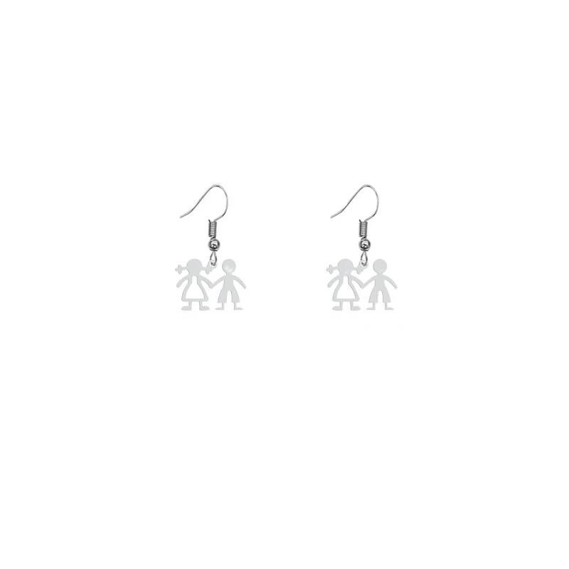گوشواره زنانه هایکا طرح آدمک دختر و پسر مدل ha 642