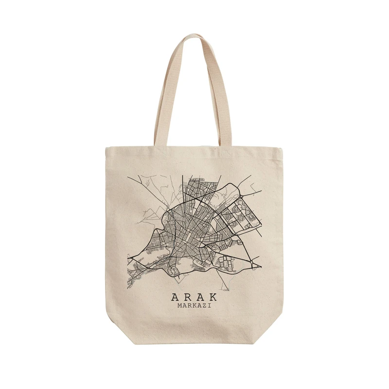 ساک خرید ترمه طراحان ایده مدل نقشه شهر اراک کد map0513  - L
