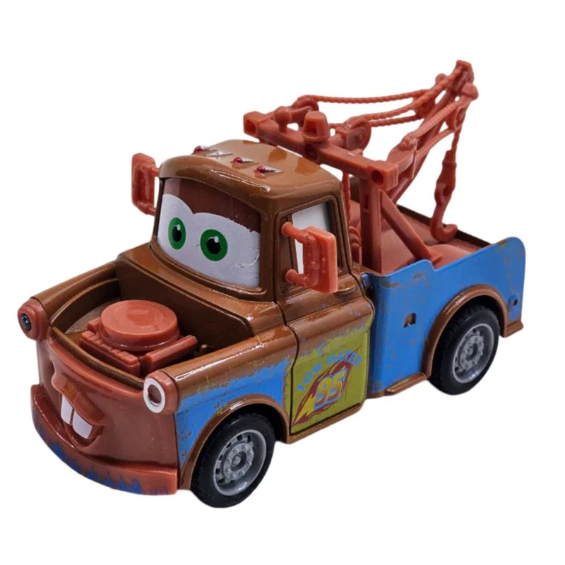 ماشین بازی ناب سل مدل مک کویین مسابقه ای فلزی موزیکال چراغدار ماتر یدک کش کد MCQUEEN TOW MATER NAAB006