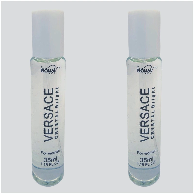 عطر جیبی رومان مدل ورساچه کریستال حجم 35 میلی لیتر بسته دو عددی