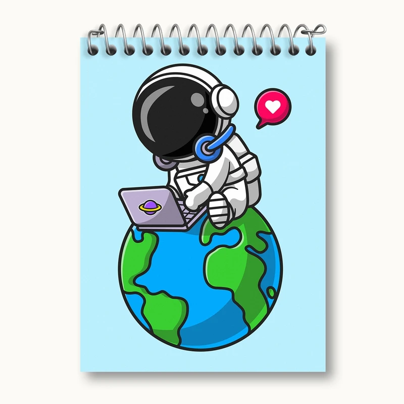 دفتر یادداشت 50 برگ خندالو مدل فضانورد کد 25101