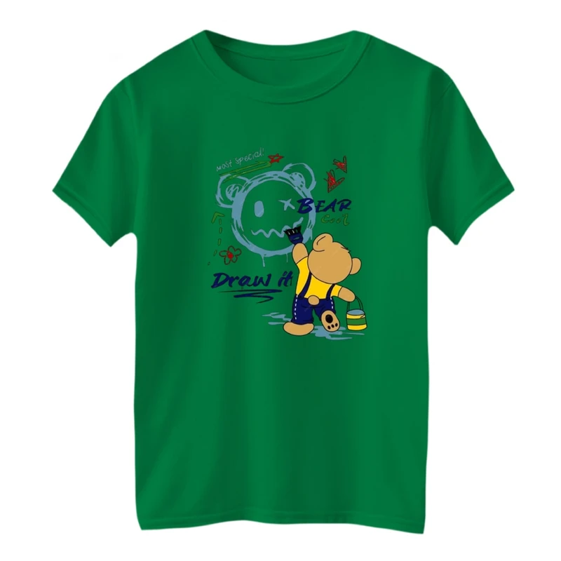 تی شرت آستین کوتاه بچگانه مدل تدی نقاش