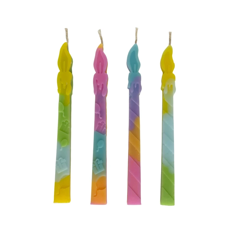 شمع تولد بدون بو مدل فانتزی زمان اتمام 20 ساعت مجموعه 4 عددی