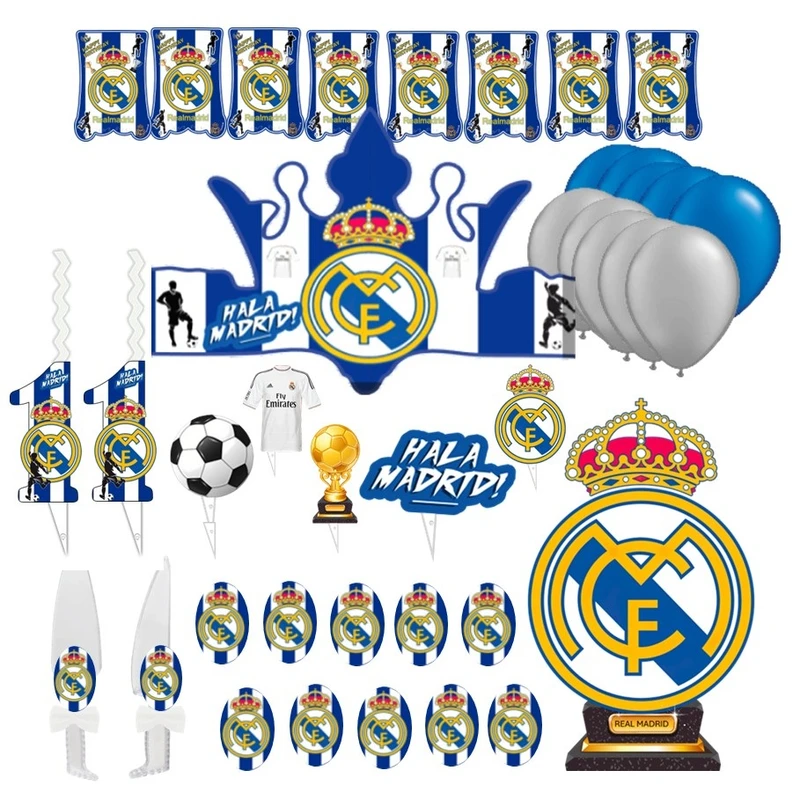 مجموعه 38 عددی تم تولد مدل فوتبالی طرح رئال مادرید کد 11