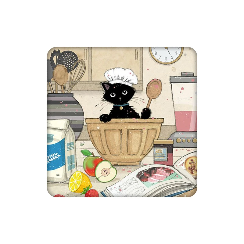 زیرلیوانی طرح گربه کیک پز کد 9345791