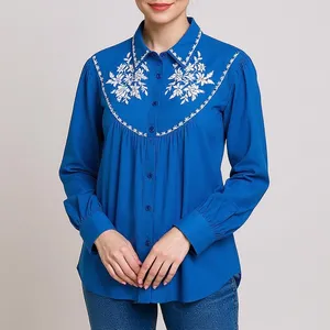 شومیز آستین بلند زنانه ال سی وایکیکی مدل گلدوزی