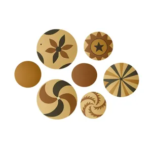 بشقاب دیوارکوب سفالی طرح مینیمال کد 32 مجموعه 7 عددی