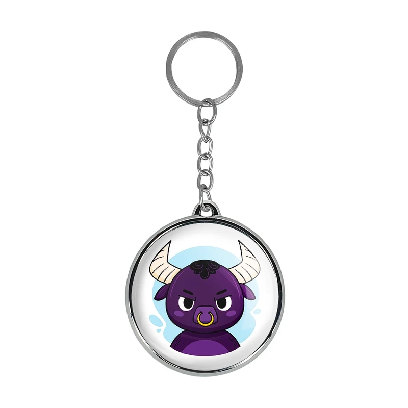 جاکلیدی خندالو طرح گاومیش حیوانات بامزه مدل دوطرفه کد 3716537166