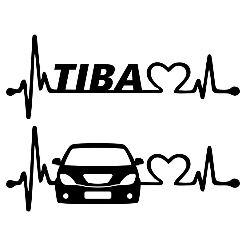 برچسب بدنه خودرو ماتریسیو طرح ضربان قلب تیبا کد M273 بسته 2 عددی