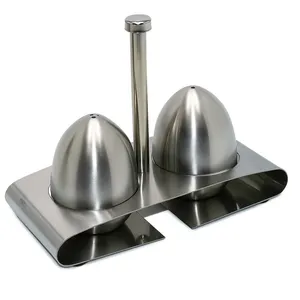 ست نمک‌پاش و فلفل‌پاش مدل استیل کد 222 به همراه استند