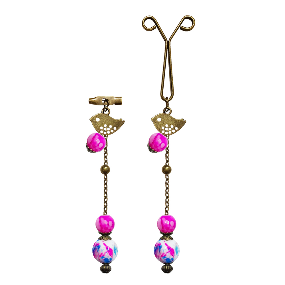 ست گیره روسری و سنجاق سینه زنانه مدل پرنده