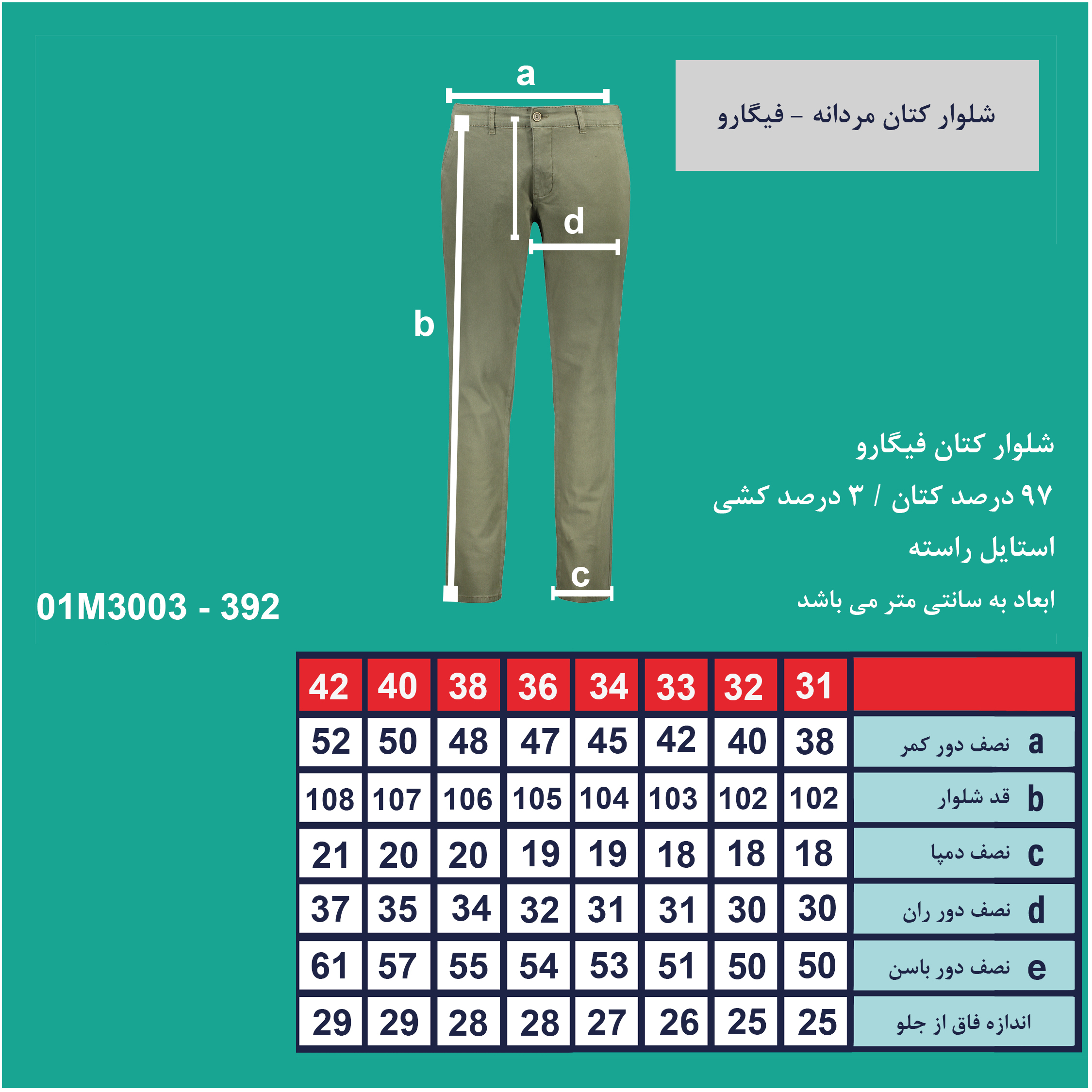 شلوار مردانه پاتن جامه مدل 101221010392846 رنگ مشکی