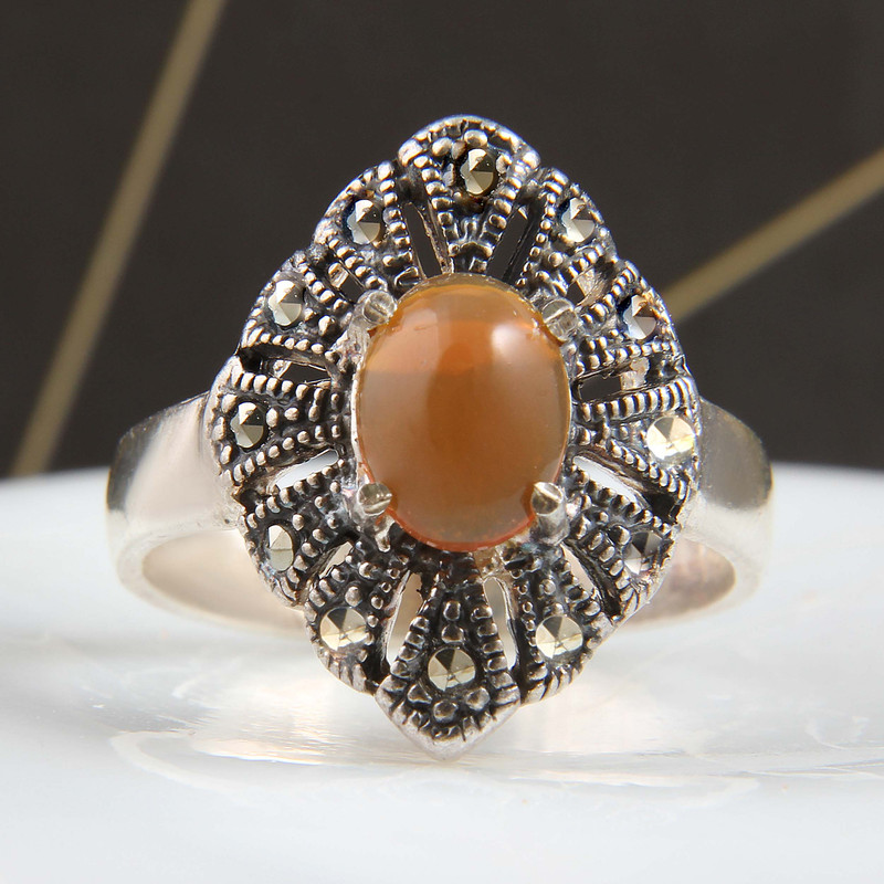 انگشتر نقره زنانه بازرگانی میلادی مدل عقیق جواهری نگین مارکازیت کد AW_530 انگشتر نقره زنانه بازرگانی میلادی مدل عقیق جواهری نگین مارکازیت کد AW_530