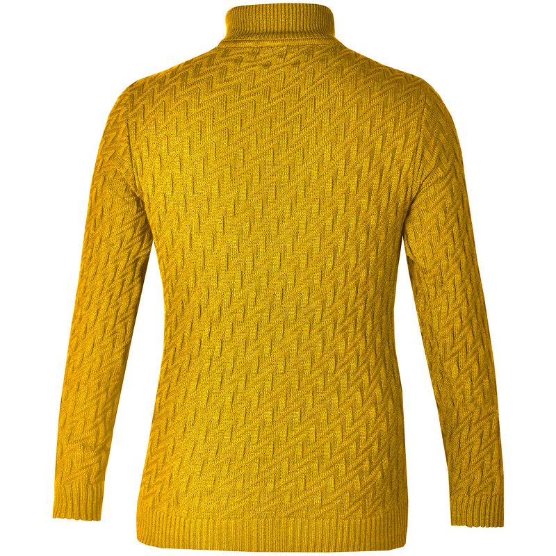پلیور مردانه مدل یقه اسکی کد TN087 رنگ زرد خردلی