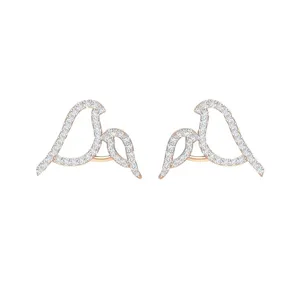  گوشواره طلا 18 عیار زنانه قیراط طرح پرنده کد GH705