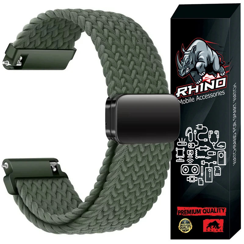 بند راینو مدل Braid Magnet مناسب برای ساعت هوشمند هایلو Solar Neo / Solar Pro / Solar Plus / Solar Lite / Solar 5