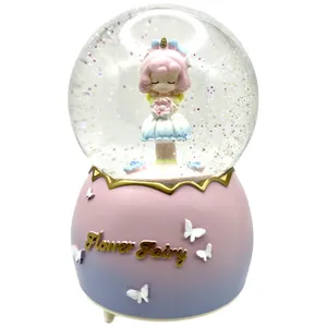 گوی موزیکال مدل پمپی چرخشی Flower Fairy طرح دختر ملوس کد RPA7694