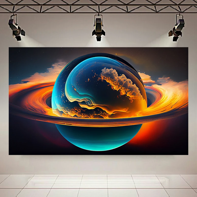 پوستر بک لایت طرح بلک لایت سیاره و قمر کد AR31253