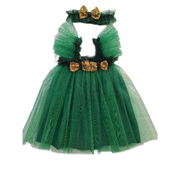 پیراهن بدون آستین یقه بندی دخترانه مدل Y8799 به همراه هدبند