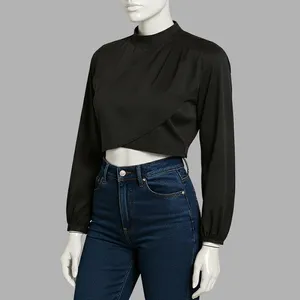 بلوز آستین بلند یقه ایستاده زنانه نیزل مدل 1175