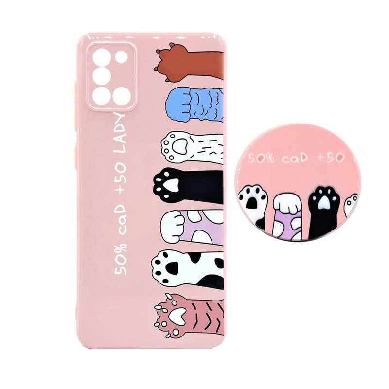 کاور مدل 6HANDCAT uv مناسب برای گوشی موبایل سامسونگ Galaxy A31 به همراه پاپ سوکت