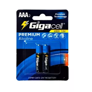 باتری نیم قلمی گیگاسل مدل Premium Alkaline بسته 2 عددی