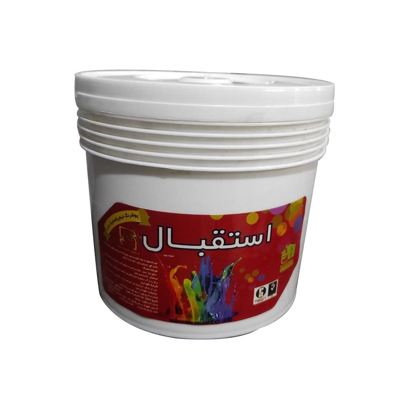 پوشرنگ نیم پلاستیک سفید مات استقبال مدل S-2 حجم 4 لیتر