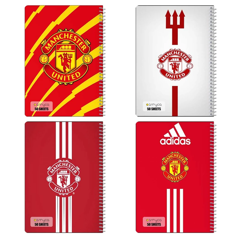 دفتر نقاشي 50 برگ کارنيکا طرح منچستر یونایتد Manchester United کد 97116 مجموعه 4 عددی