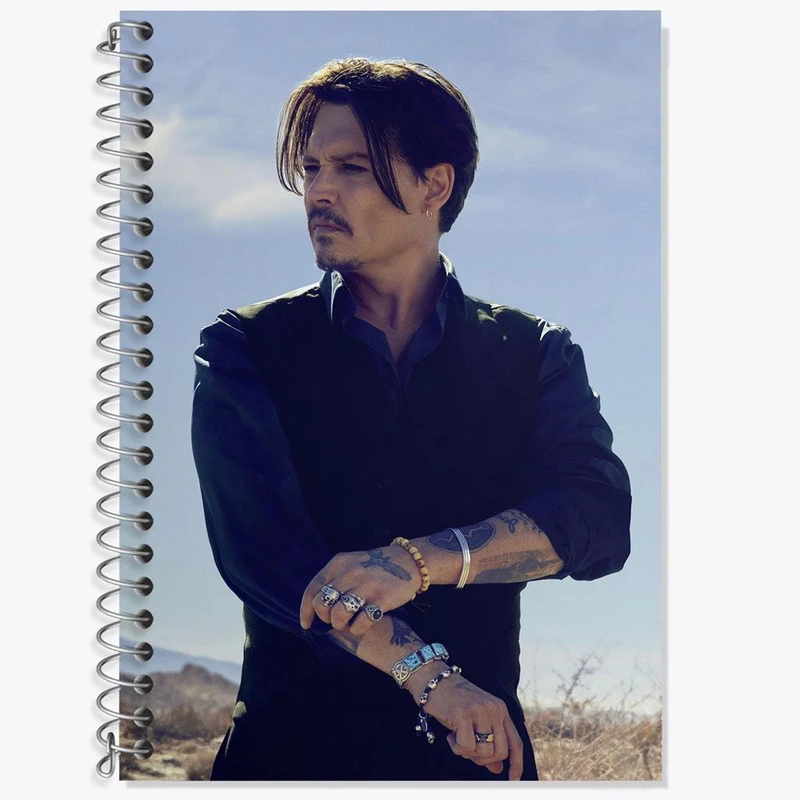 دفتر زبان 50 برگ خندالو مدل سه خط طرح جانی دپ Johnny Depp کد 3294
