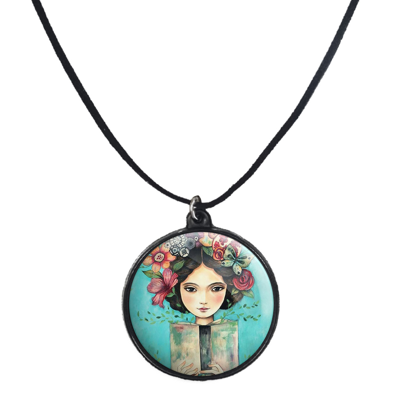 گردنبند پرمانه طرح دخترونه کد pmb.4641 مدل دو طرفه