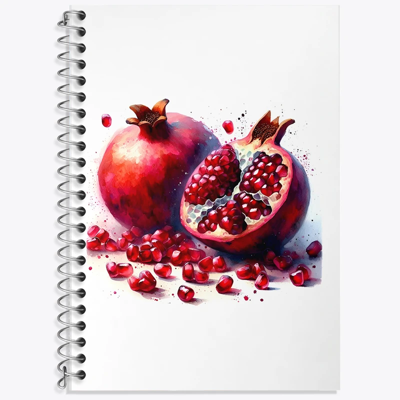 دفتر زبان 50 برگ خندالو مدل دو خط طرح انار و یلدا کد F6198